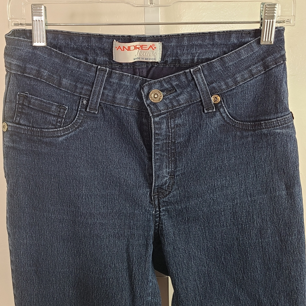 Andrea Jeans Women's Dark Wash Slim Jeans | 9 - Picture 3 of 11